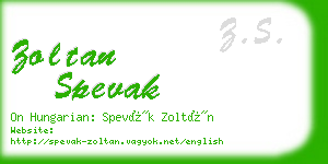 zoltan spevak business card